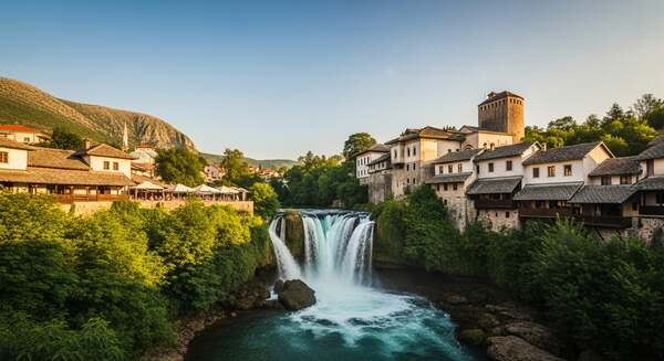 Jajce — waterfall in the town